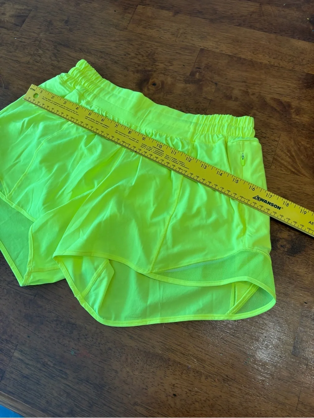 Lululemon Hotty Hot Lined Running Shorts Highlight Yellow Neon Size 8